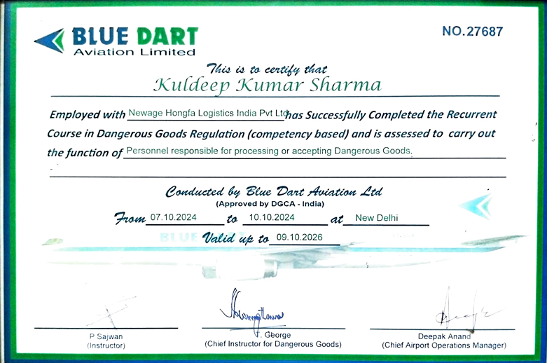 Accreditation certificate